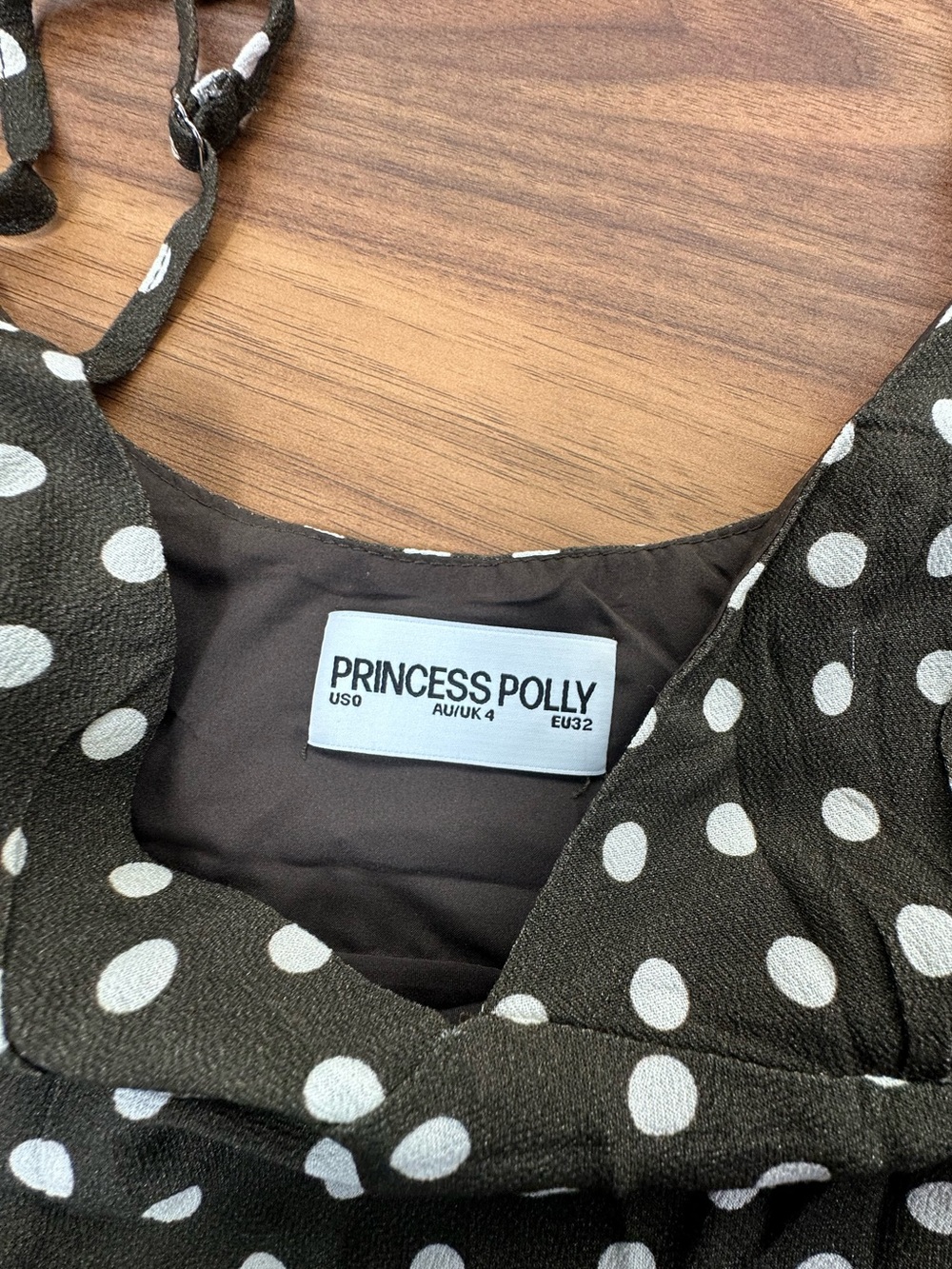 Princess Polly Jorjana Maxi Dress Brown / White Polka Dot - Picture 4 of 4